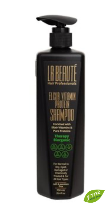 LA BEAUTE שמפו אליקסיר ויטמין פרוטאין לשיער דק וקרקפת שומנית 750 מ